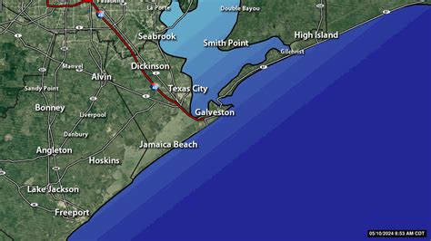 Houston/Galveston, TX Doppler Radar Image as obtained from the National Weather Service Station: KHGX at Houston/Galveston, TX North: 29.4719 East: -95.0792 Elev: 18' 